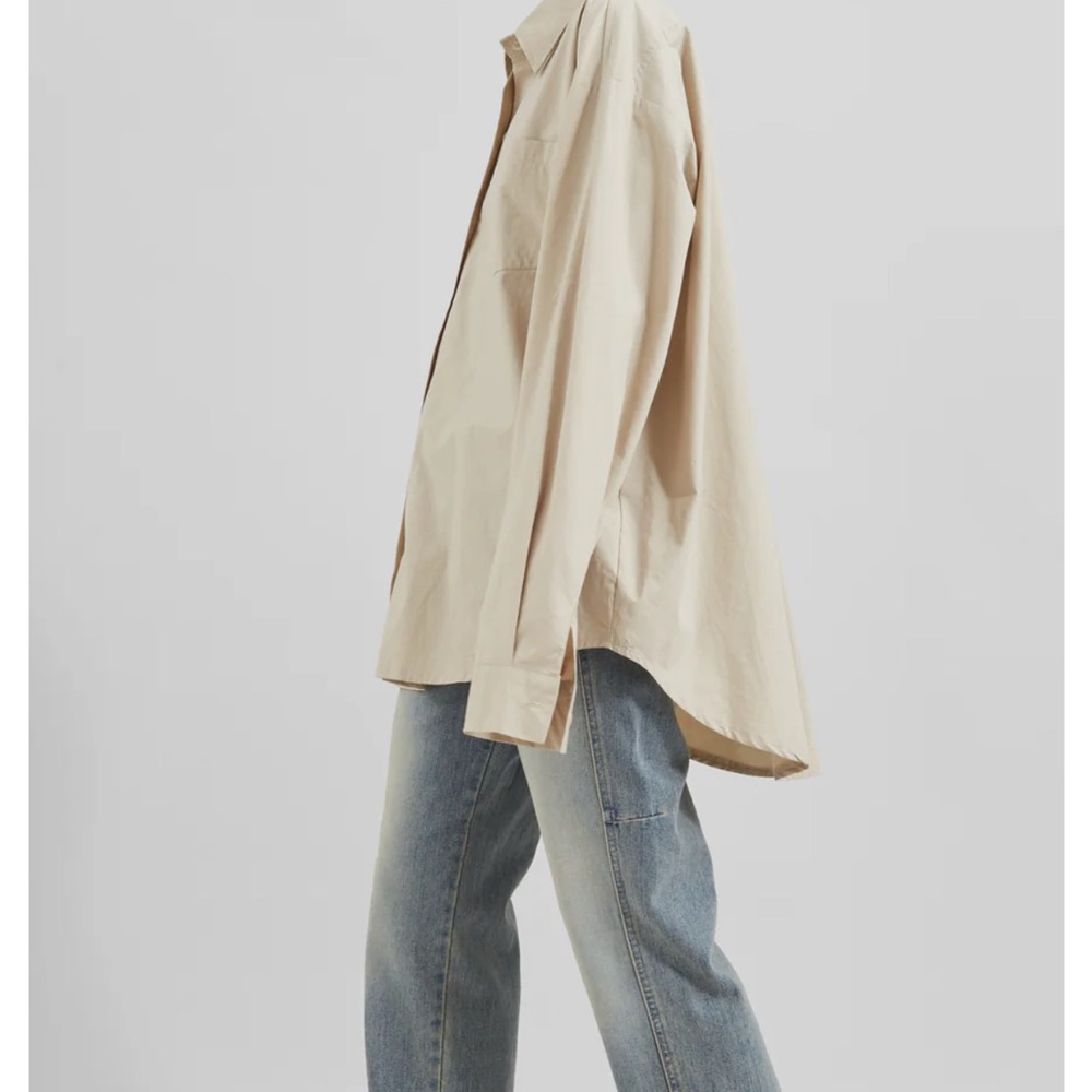 The Frankie Shop CALYPSO COTTON SHIRT - BEIGE